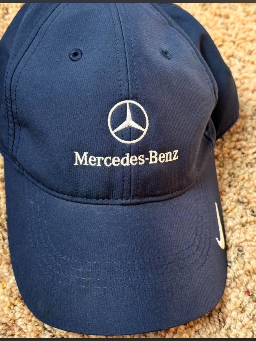 Mercedes-Benz Navy Embroidered Logo Nike Golf Hat